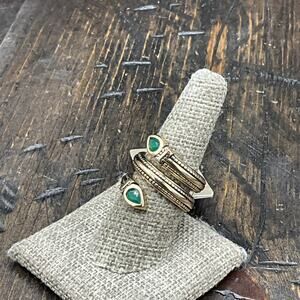 Barse Spiral Ring- Emerald Quartz- Bronze- 8.75-NWT